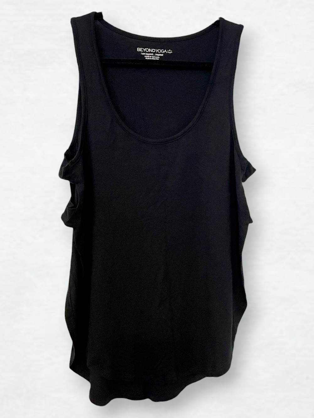 Women’s Beyond Yoga Circle Side Cutout high low hem tank size small black